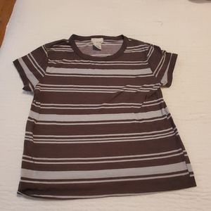 Wet Seal grey and brown striped t shirt